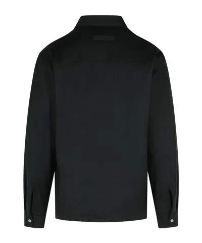 Zegna Padded Techmerino Shirt Jacket In Black