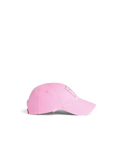 Balenciaga Distressed Cotton Visor Hat With Curved Brim