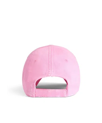 Balenciaga Distressed Cotton Visor Hat With Curved Brim