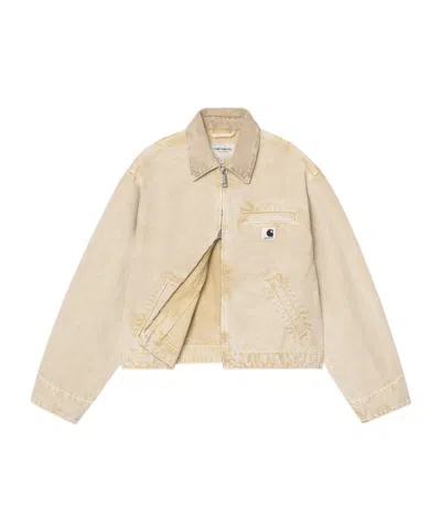 Carhartt Emery Organic-cotton Zip-up Denim Jacket In Neutral
