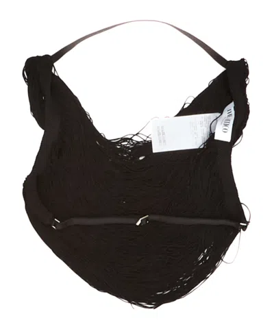 Attico Black V-neck One-piece Swimsuit In Black