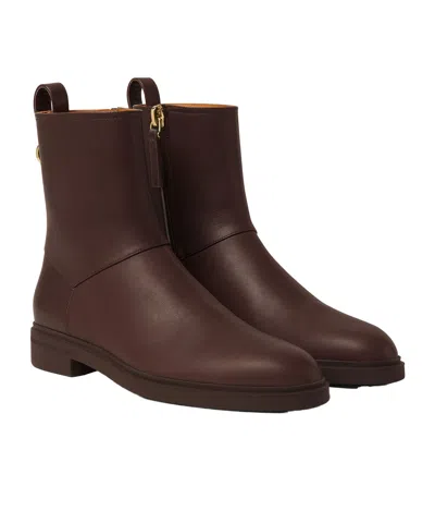 Loro Piana Kilda Paneled Leather Ankle Boots In Brown