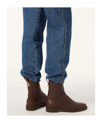 Loro Piana Kilda Paneled Leather Ankle Boots In Brown