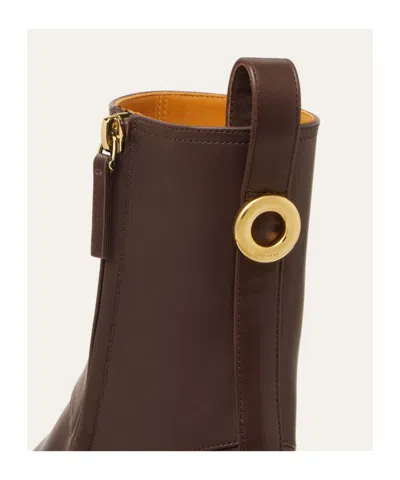 Loro Piana Kilda Paneled Leather Ankle Boots In Brown