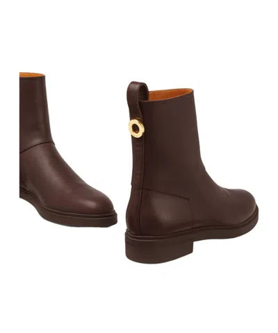 Loro Piana Kilda Paneled Leather Ankle Boots In Brown
