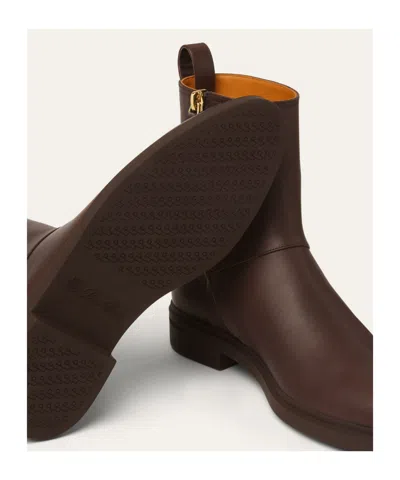 Loro Piana Kilda Paneled Leather Ankle Boots In Brown