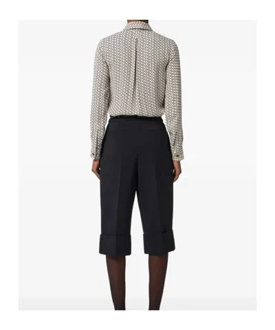 Elisabetta Franchi Geometric Pattern Shirt With Tailored Fit In Neutral
