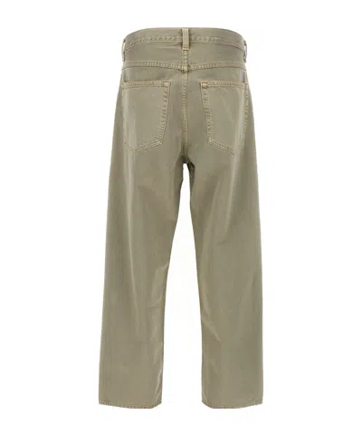 Agolde High Waist Straight Leg Denim Trousers In Brown