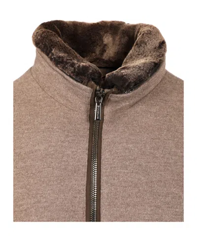 Moorer Boudin Quilted Goose Down Padded Bomber Jacket In Brown