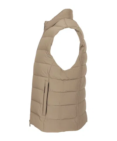 Moorer Oliver-kn Gilet Senza Maniche Trap Microf Jackets Beige In Brown