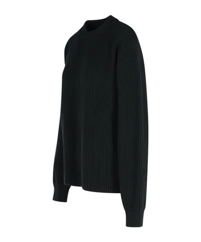 Jil Sander Wool Crew Neck Sweater With Asymmetric Detail