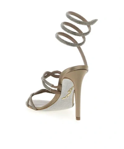 René Caovilla Round Toe High Heel Sandals