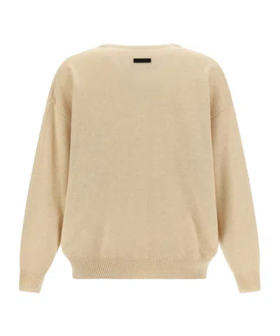 Fear Of God Sweater Keyhole Neckline Button Detail In Neutral