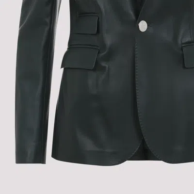 Ralph Lauren Parker Blazer Lamb Leather Jacket In Green