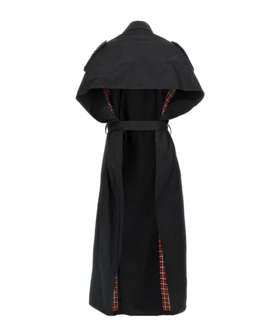 Balenciaga Stole Trench Coat Belted Waist In Black