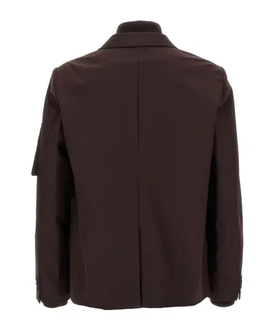 Sacai Bomber Insert Blazer In Brown