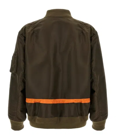 Sacai Khaki Nylon Twill Blouson Bomber Jacket In Green