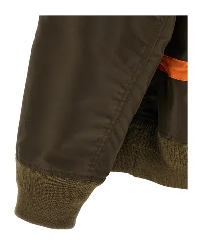 Sacai Khaki Nylon Twill Blouson Bomber Jacket In Green