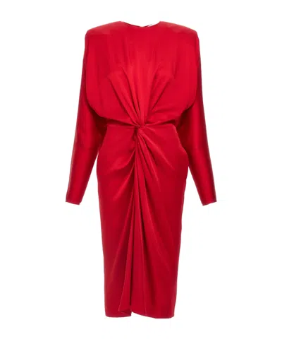 Stella Mccartney Satin Twist Midi Dresses Red