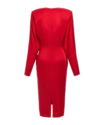 Stella Mccartney Satin Twist Midi Dresses Red