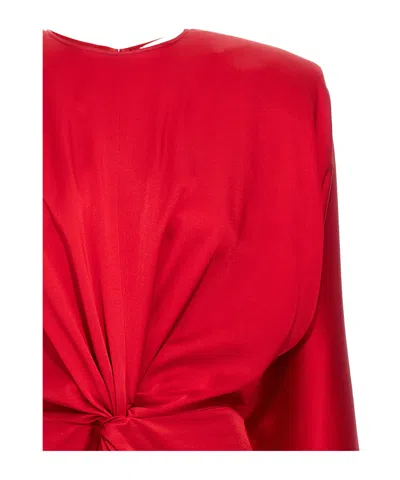 Stella Mccartney Satin Twist Midi Dresses Red