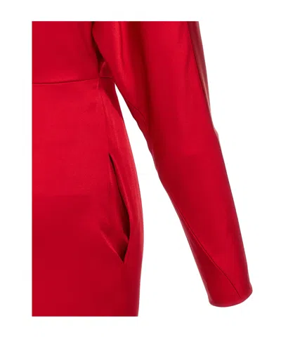 Stella Mccartney Satin Twist Midi Dresses Red