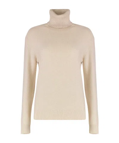 Fabiana Filippi Wool Blend Turtleneck Sweater In Neutral