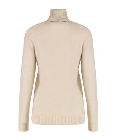 Fabiana Filippi Wool Blend Turtleneck Sweater In Neutral