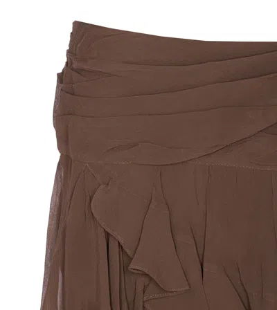 Isabel Marant Étoile Vibrant Green Skirt With Minimalistic Silhouette In Brown