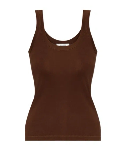 Lemaire Scoop-neck Cotton Tank Top In Brown