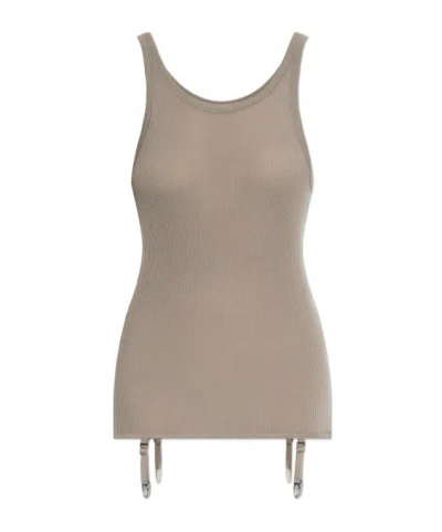 Lemaire Ribbed Suspender Top In Neutral