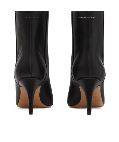 Mm6 Maison Margiela Pointed Toe Stiletto Heel Ankle Boot In Black