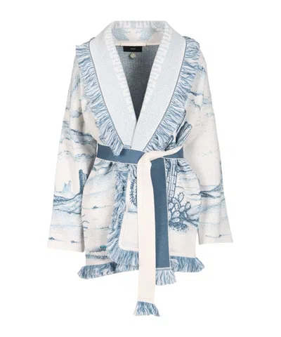 Alanui Silent Rider Cardigan Knitwear Light Blue