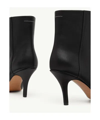 Mm6 Maison Margiela Pointed Toe Stiletto Heel Ankle Boot In Black
