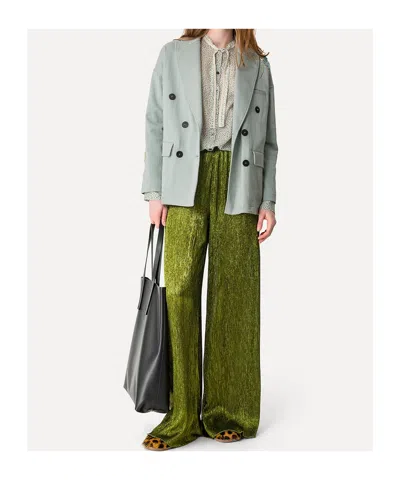 Forte Forte Les Petits Pois Shirt In Voile With Bow Detail In Green