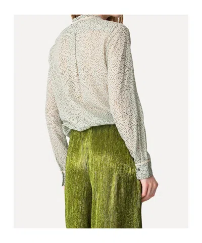 Forte Forte Les Petits Pois Shirt In Voile With Bow Detail In Green
