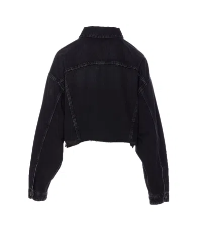 Miu Miu Long Sleeve Casual Denim Jacket In Black