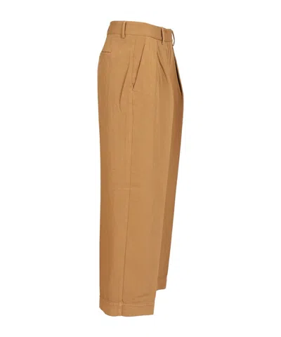 Forte Forte Fluid Cotton Bull Low Pants In Brown