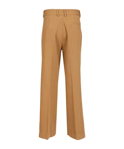 Forte Forte Fluid Cotton Bull Low Pants In Brown