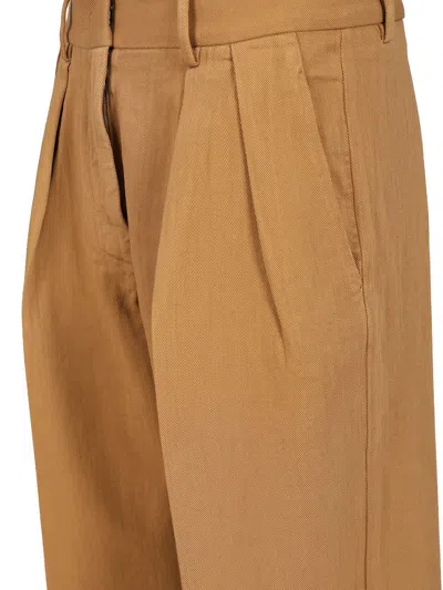 Forte Forte Fluid Cotton Bull Low Pants In Brown