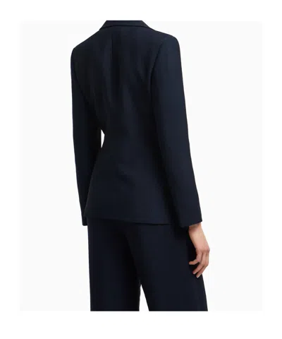 Emporio Armani Long-sleeved Suit Jacket In Blue