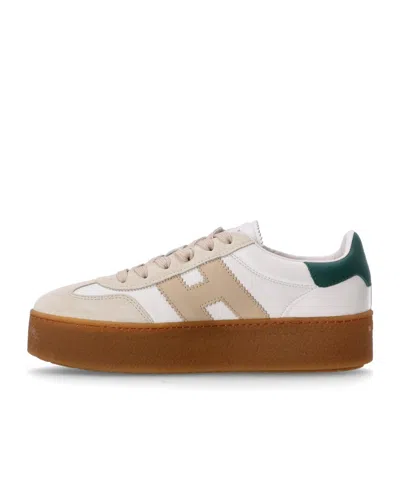 Hogan Cool Platform Leather Low-top Sneakers In Neutral