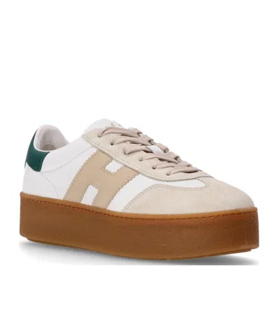 Hogan Cool Platform Leather Low-top Sneakers In Neutral