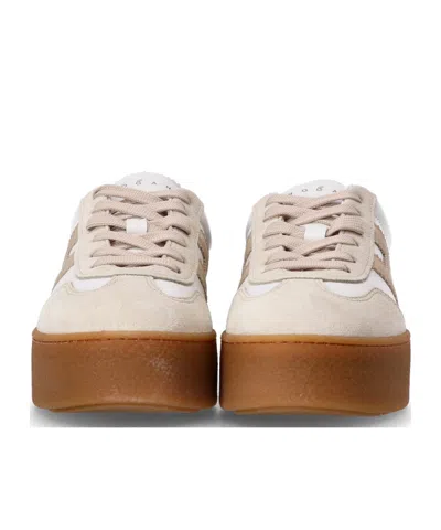 Hogan Cool Platform Leather Low-top Sneakers In Neutral