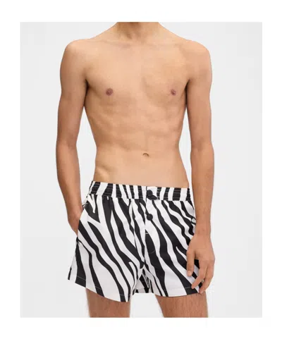 Jacquemus Printed Swimming Trunks In Black