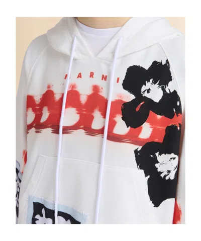 Marni Graphic-print Hoodie In White