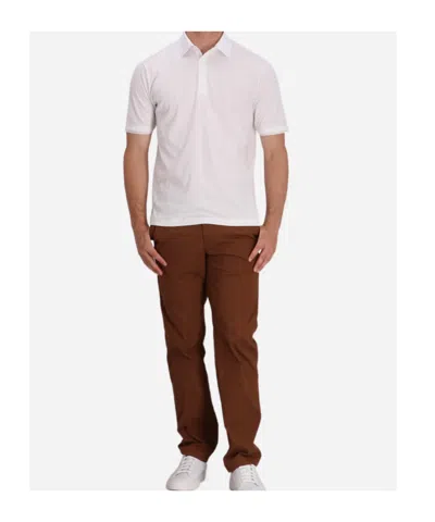 Herno White Short-sleeve Polo With Traditional Collar And Minimalist Design In White