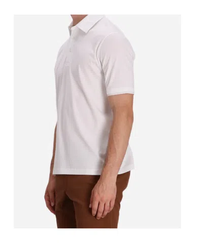 Herno White Short-sleeve Polo With Traditional Collar And Minimalist Design In White
