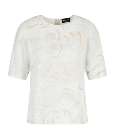 Giorgio Armani Mulberry-silk T-shirt In White