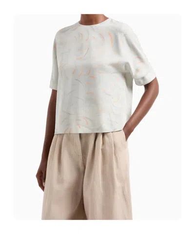 Giorgio Armani Mulberry-silk T-shirt In White